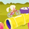 BLONDE RIDING A BIKE